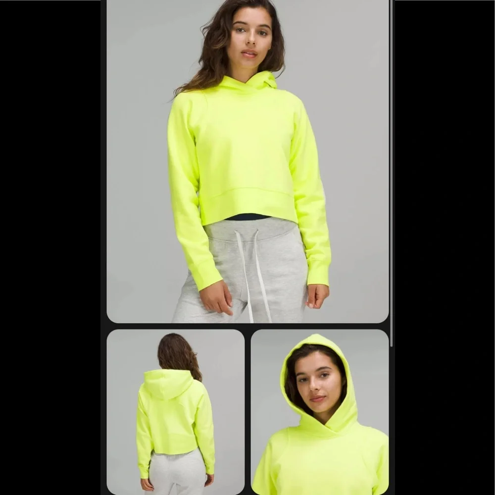 🔥LULULEMON CROPPED LOUNGEFUL HOODIE/JACKET-ELECTRIC LEMON-12🔥 - Picture 2 of 16